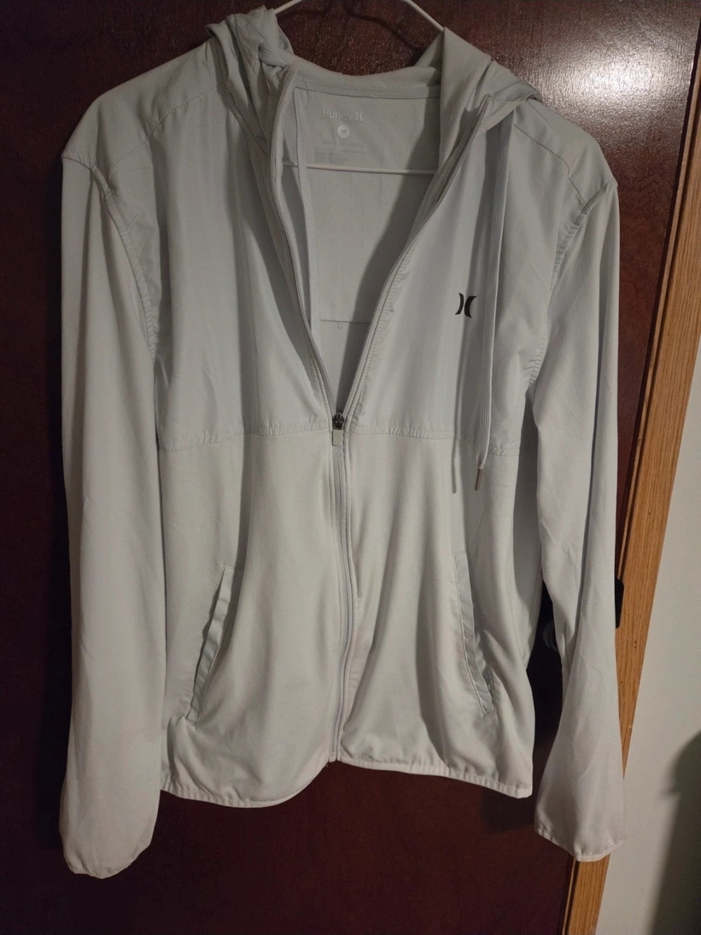 Hurley White Lightweight Zip Hoodie Jacket